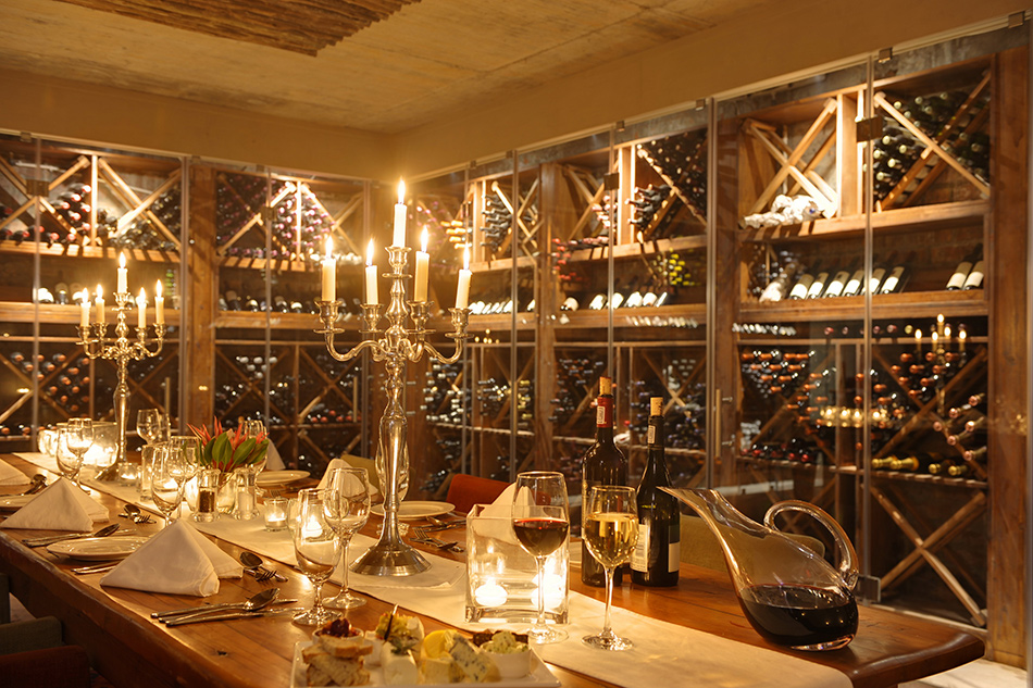 Enjoy dinner at Grootbos in our wine cellar